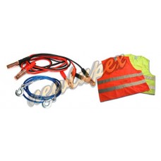 Kit auto (cavi per batteria, corda traino, gilet)